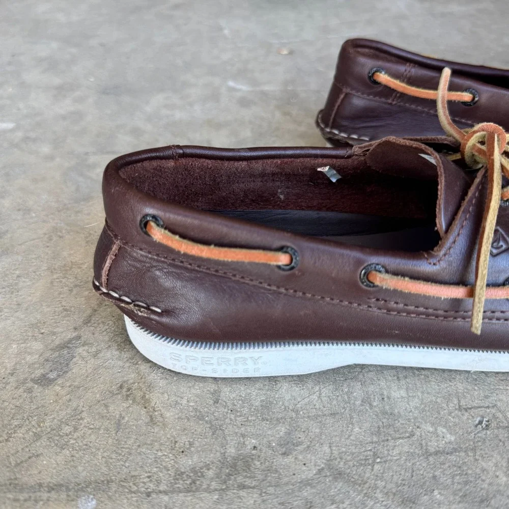 Sperry Top-Sider Authentic Original Brown Leather Boat Shoes YB27283‎ Mens 5M